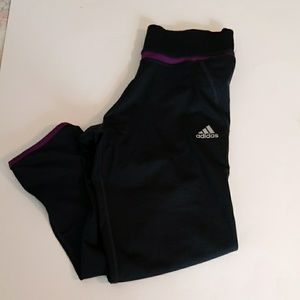 Adidas climate Gray/purple running leggings small